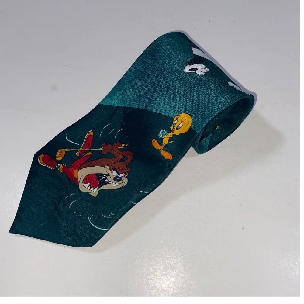Vintage Looney Tunes Necktie Taz‎ Tweety Bird Golf Balancine Inc. Novelty Tie